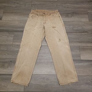 Vintage Dickies Work Wear Distressed Carpenter Pants Faded Beige 34x32